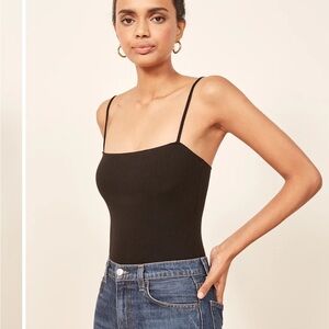 Reformation Crystal Black Bodysuit